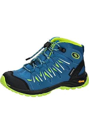 BRUTTING Expedition Kids High Traillaufschuhe, Petrol/Lemon, 32 EU