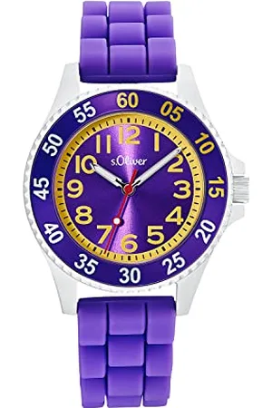 QS by s.Oliver Armbanduhr Mädchen Kinder Quarzuhr Analog, mit Silikon Armband, , 3 bar Wasserdicht, Kommt in Uhren Geschenk Box, 2033508
