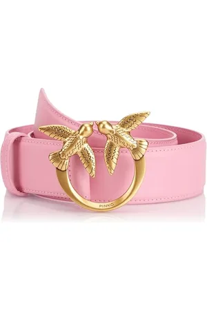 Pinko Damen Love Berry H4 Belt Kalbsleder Seide Gürtel, , XS