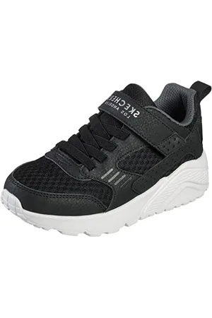 Skechers Street Boys Company Sneaker, Black Synthetic & Textile/White Trim, 43 EU