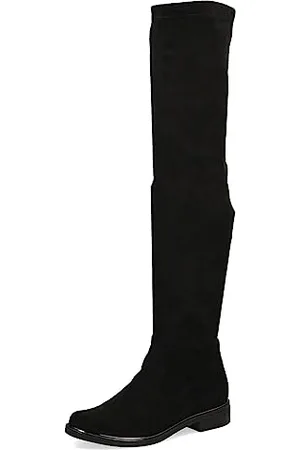 Caprice Damen Overknee Stiefel Kleiner Absatz Vegan, Schwarz (Black Stretch), 38.5 EU