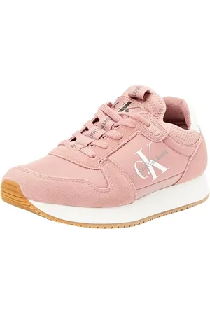 Calvin Klein Jeans Damen Runner Sneaker Sock Laceup Sportschuhe, Mehrfarbig (Ash Rose/Bright White), 37
