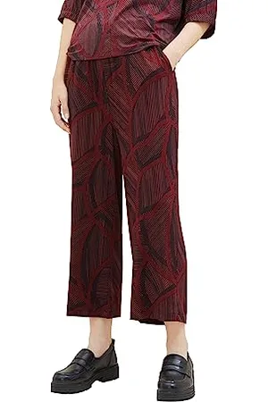 TOM TAILOR Damen 1039869 Culotte Jersey Hose mit Muster, 32363-navy Abstract Lines, 46/26