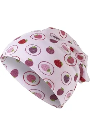 Sterntaler Beanie Erdbeeren Sommer Jersey - Babymütze aus Flammgarnjersey für Mädchen mit UV Schutz 50+ - Leichte Mütze mit Erdbeer -Druck schützt den Kopf an heißen Tagen vor der Sonne - , 45