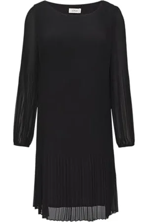 QS by s.Oliver Plissiertes Chiffonkleid schwarz 36