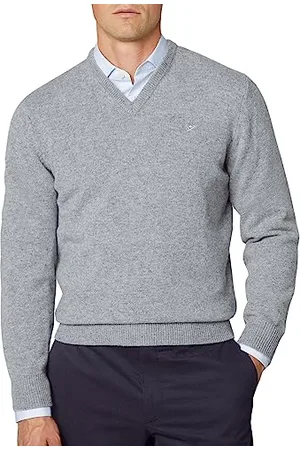 Hackett Herren V-Ausschnitt aus Lammwolle Pullover, , Small