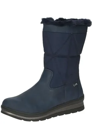 Caprice Damen Winterstiefel ohne Absatz Vegan Wasserabweisend, Blau , 39 EU
