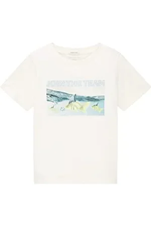 TOM TAILOR Jungen Kinder T-Shirt mit Fotoprint 1035058, Weiß, 92-98