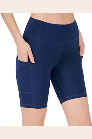 LOS OJOS Radlerhose Damen - Laufhosen kurz für mit Taschen - hoch taillierte Biker - Yoga- und Laufshorts, Biker Shades, , XS
