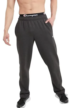 Champion Herren Sweatpants, Powerblend, Fleece, Comfortable Relaxed-Bottom Pants for Men (Reg. Or Big & Tall) Hose, Granite Heather C Patch Logo, Klein