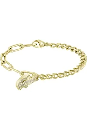 Lacoste Gliederarmband für Damen Kollektion CROCODILE in Gelbgold mit einem Krokodil-förmigen Charm - 2040147