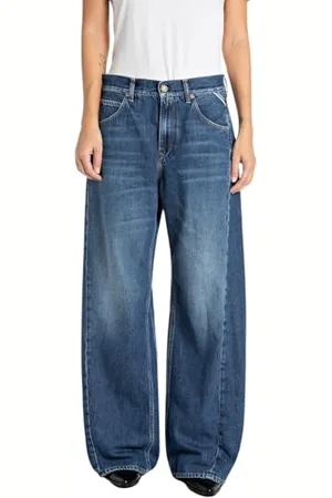 Replay Damen Jeans Narja Baggy-Fit, Blau (Medium Blue 009-1), 27W / 30L