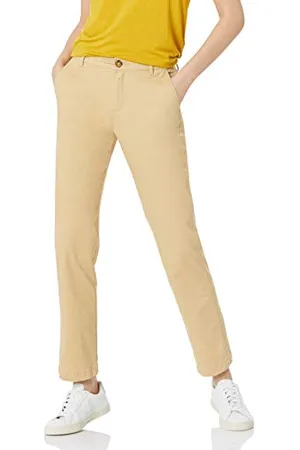 Amazon Damen Schmal geschnittene Chinohose aus Stretch-Twill mit geradem Bein, , 44