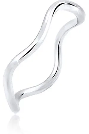 Elli Ring Damen Wellen Minimal Geo in 925 Sterling