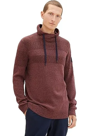 TOM TAILOR Herren 1038247 Strick-Snood aus Baumwolle, 32740-navy red orange Blue Mouline, XL