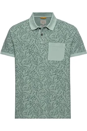 Camel Active Herren Piqué Poloshirt aus Reiner Baumwolle mit floralem Allover-Print Menswear-XXL