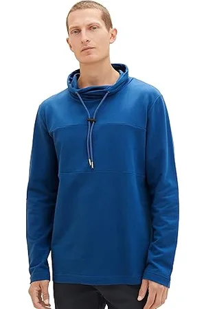 TOM TAILOR Herren Klassischer Snood mit Struktur, hockey blue herringbone struct, XXL