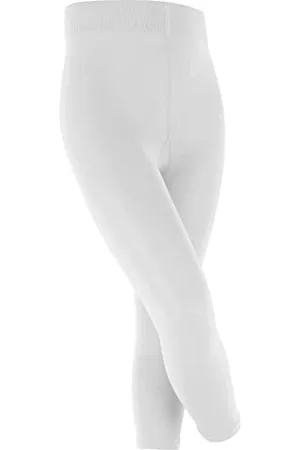 Falke Unisex Kinder Leggings Cotton Touch K Le Baumwolle einfarbig 1 Stück, Weiß White 2000, 122-128