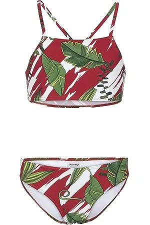 Fashy Mädchen Bikini, mit Blätter-Print