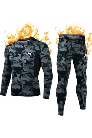 MEETWEE Thermounterwäsche Funktionsunterwäsche Herren, Skiunterwäsche Winter Suit Atmungsaktiv Lange Thermo Unterwäsche Set Thermowäsche Unterhemd + Unterhose ( , S)
