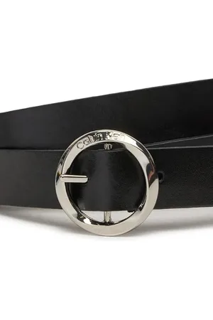 Calvin Klein Damen Gürtel Round Buckle Belt aus Leder