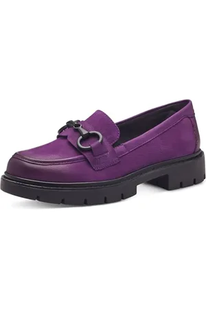 Tamaris Comfort Damen Slipper aus Leder Elegant, Lila , 40 EU