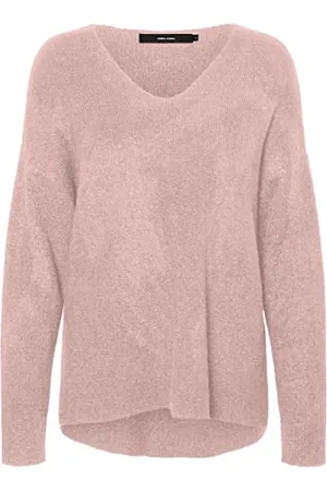 VERO MODA Strick Pullover V-Ausschnitt Langarm Sweater Knitted Jumper VMCREWLEFILE