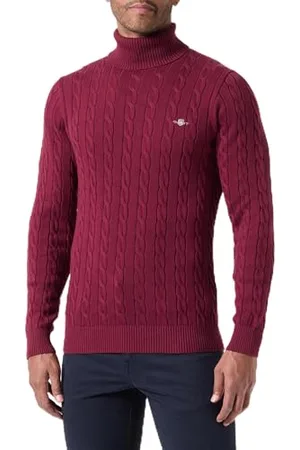 GANT Herren Cotton Cable Turtle Neck Pullover, , L