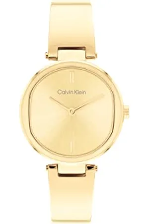 Calvin Klein Analog Quarzuhr für Damen Kollektion CK Elevated mit Edelstahl Armreifen-Design
