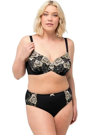 Ulla Popken Damen Wire-Bra, Embroidery 832799 BH, , 100D
