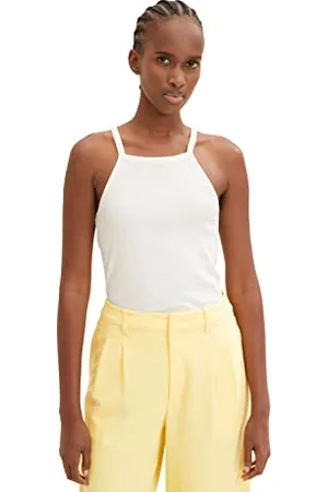 TOM TAILOR Damen 1035368 Tanktop mit Rippstruktur, 10348-Gardenia White, XXL