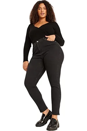 Trendyol Damen Jeans, hohe Taille, Skinny Fit, Übergröße Hose, , 76