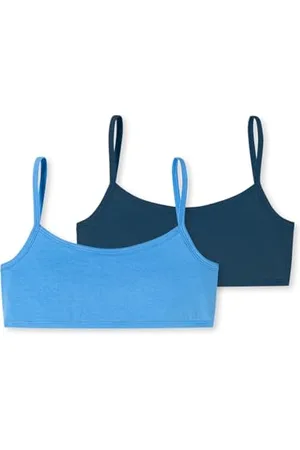 Schiesser Mädchen 2 Pack Bustier mit Spaghettiträger-95/5 Organic Cotton Bio Baumwolle-Größe 140 Unterwäsche, , 176 (2er Pack)
