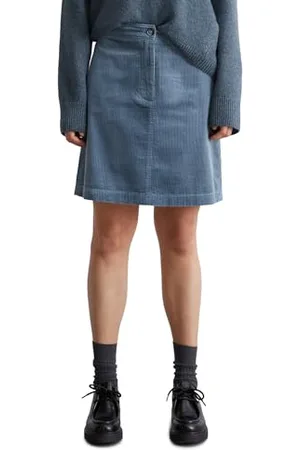 Marc O’ Polo Marc OߴPolo Damen Minirock aus Cord High Waist, Blau (Hazy Blue), 42