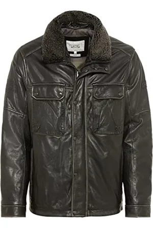 Camel Active Leather Blouson Herren, Anthrazit, 60