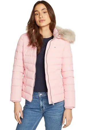 Tommy Hilfiger Damen Pufferjacke Basic Hooded Down Jacket mit Kapuze, (Ballet Pink), XL