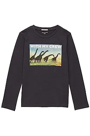 TOM TAILOR Jungen 1037984 Langarmshirt mit Foto-Print, 29476-coal Grey, 92/98