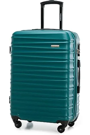 Wittchen Reisekoffer Rollkoffer Trolley Mittlerer Koffer Reisekoffer Hartschale aus ABS Mittelgroßkoffer mit 4 Spinner-Rollen Zahlenschloss Teleskopgriff Groove Line Größe M