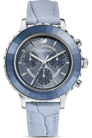 Swarovski Octea Lux Sport Uhr, Edelstahl Damenuhr mit Silberfarbenem Gehäuse und Zifferblatt, Kristallen und Metallarmband