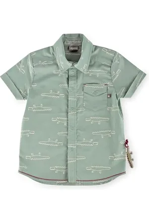 sigikid Jungen Hemd Langarm Shirt mit Druckknöpfen Leichter Batist aus Bio-Baumwolle