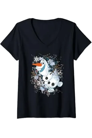 Disney Frozen Olaf Dancing In The Snowflakes T-Shirt mit V-Ausschnitt