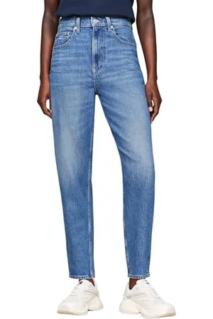 Tommy Hilfiger Damen Jeans Hose Mom Jeans Tapered Fit, Blau ( Medium), 27W/34L