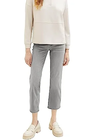 TOM TAILOR Damen 1038334 Alexa Straight Jeans, 10212-clean Light Stone Grey Denim, 31/28
