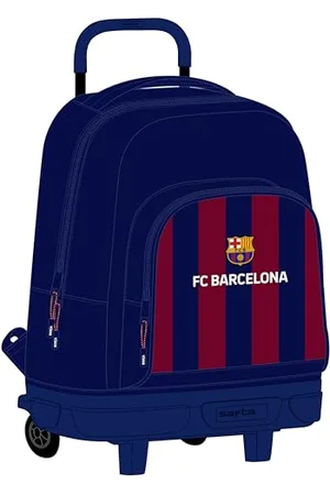 Safta FC Barcelona Großer Rucksack mit Rädern, kompakt, abnehmbar, ideal für Kinder verschiedener Altersgruppen, bequem und vielseitig, Qualität und Widerstandsfähigkeit, 33 x 22 x 45 cm