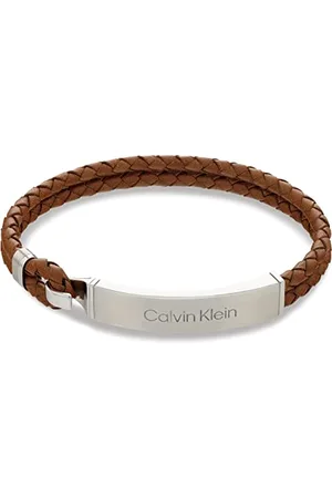 Calvin Klein Geflochtenes Lederarmband für Herren Kollektion CK ICONIC FOR HIM Braune Farbe - 35000405