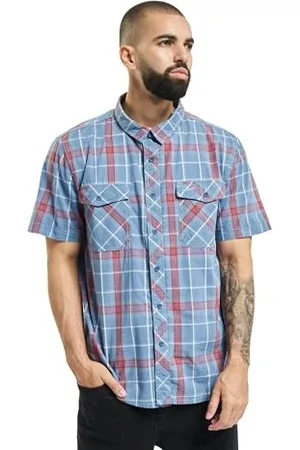 Brandit Herren Roadstar Shirt Short Sleeve Hemd, Blau-rot, M