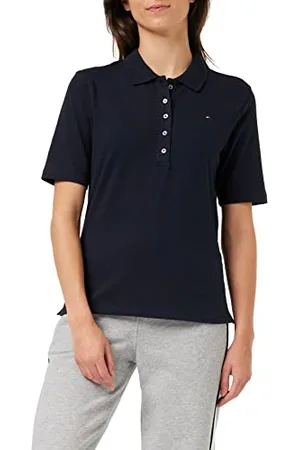 Tommy Hilfiger Damen Poloshirt Kurzarm 1985 Pique Polo Regular Fit, Blau (Desert Sky), L