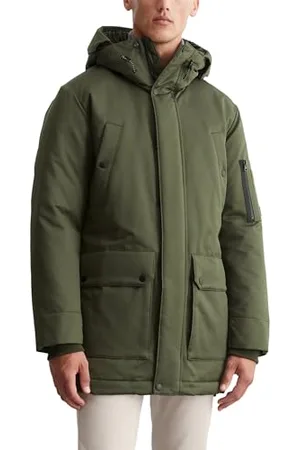 Marc O’ Polo Marc OߴPolo Herren Parka mit Kapuze gefüttert, Grün (Dried Herb), L