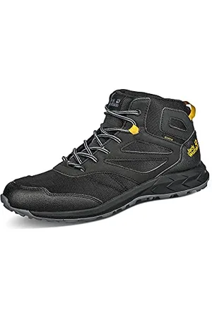 Jack Wolfskin Unisex Kinder Woodland Texapore Mid K, Black / Burly Yellow Xt, 26 EU