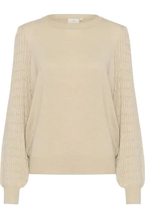 Kaffe KAnanna Damen Strickpullover Elegant Herbst Winter Warm Pullover Rundhals Pulli Einfarbig M